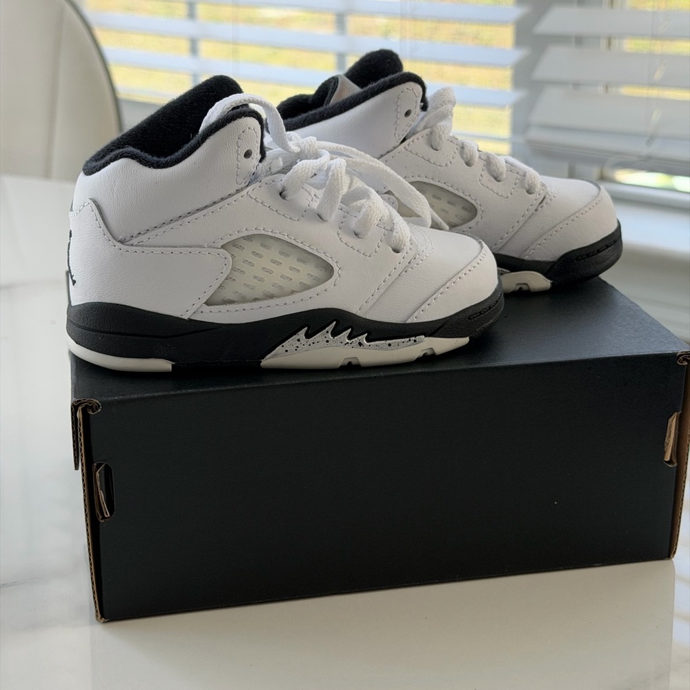 Jordan Kids White and Black Sneakers